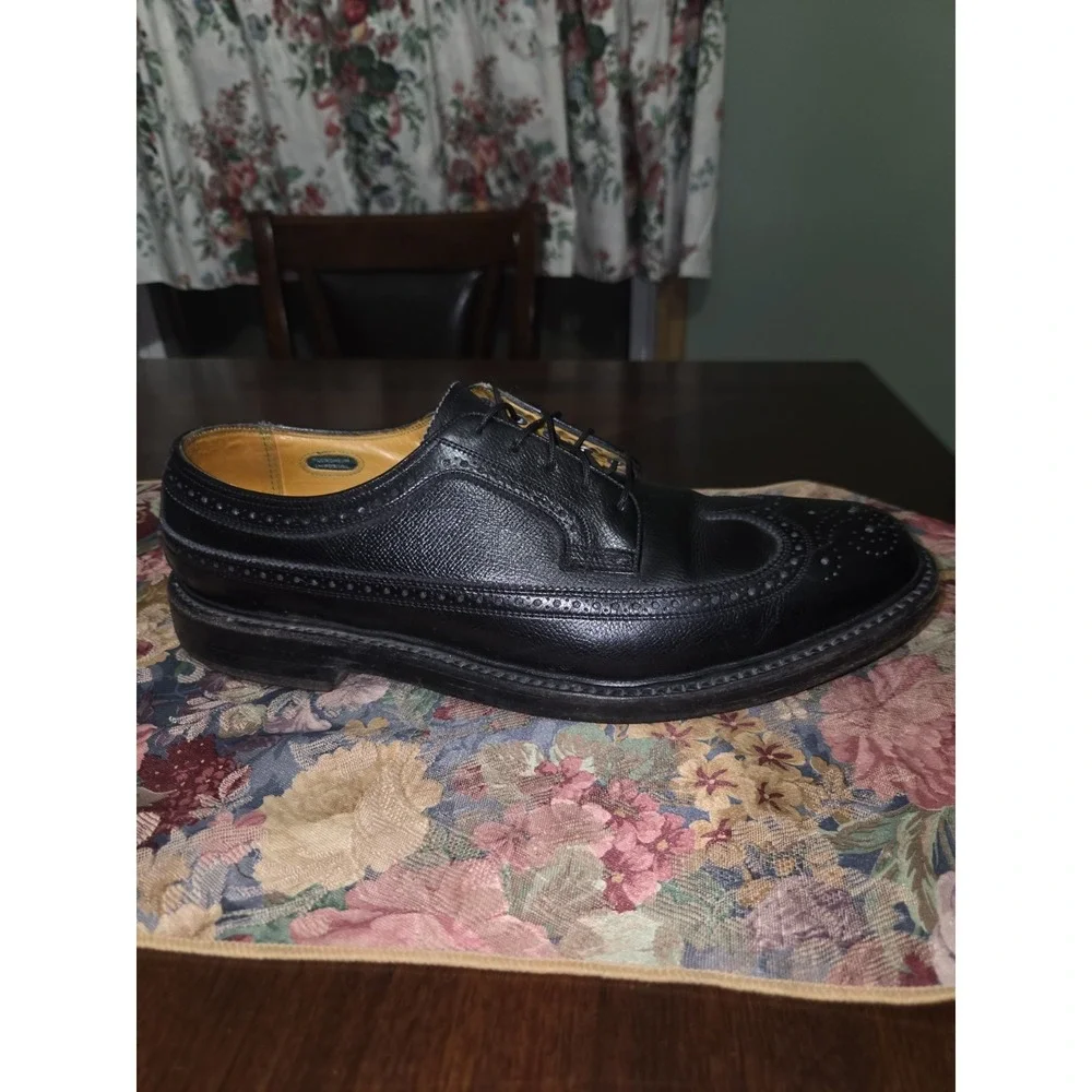 Vintage Florsheim Imperial Kenmoor 92604 Black Pebble Grain Longwing 10.5 D 1971